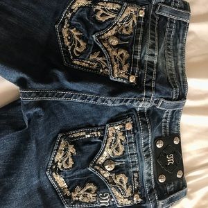 Embroidered Sequined Miss Me Jeans